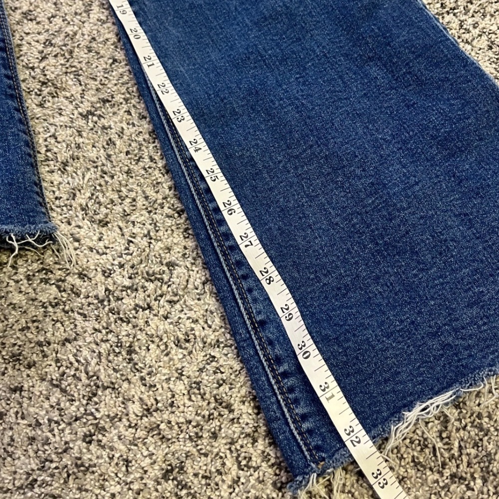 Risen Jeans Womens Blue High Rise Flare Wide Leg Raw Hem Denim RDPSize 3/26 - Picture 8 of 15
